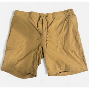 LL Bean Mens Cresta Adjustable Hiking Cargo Shorts XL Brown Light Nylon 5pockets